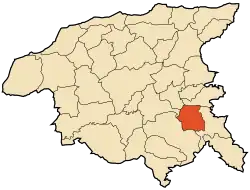 Localização da cidade dentro da província de Chlef