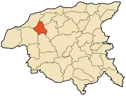 Localização da cidade dentro da província de Chlef