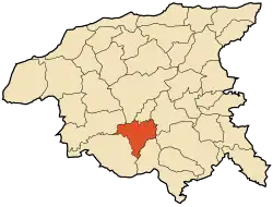 Localização da cidade dentro da província de Chlef