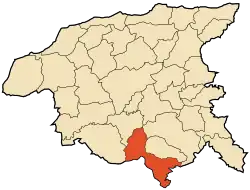 Localização da cidade dentro da província de Chlef