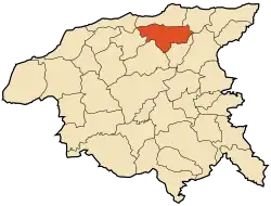 Localização da cidade dentro da província de Chlef