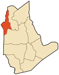 Localização da cidade dentro da província de Tamanghasset