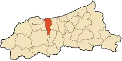 Localização da cidade dentro da província de Jijel
