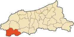Localização da cidade dentro da província de Jijel