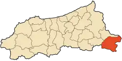 Localização da cidade dentro da província de Jijel