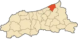 Localização da cidade dentro da província de Jijel