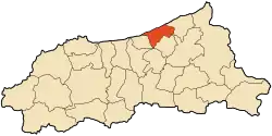 Localização da cidade dentro da província de Jijel