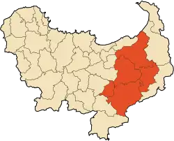 Mapa do distrito dentro da província de Skikda