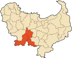 Mapa do distrito dentro da província de Skikda