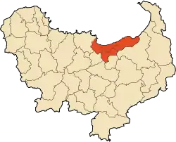 Mapa do distrito dentro da província de Skikda