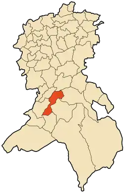 Localização da cidade dentro da província de Sidi Bel Abbès
