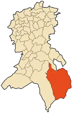 Localização da cidade dentro da província de Sidi Bel Abbès