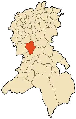 Localização da cidade dentro da província de Sidi Bel Abbès