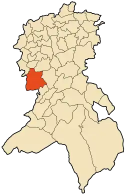 Localização da cidade dentro da província de Sidi Bel Abbès