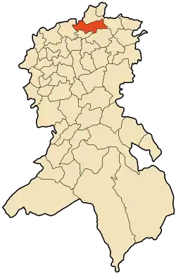 Localização da cidade dentro da província de Sidi Bel Abbès