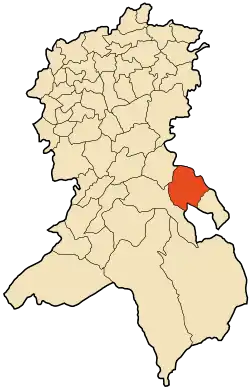 Localização da cidade dentro da província de Sidi Bel Abbès