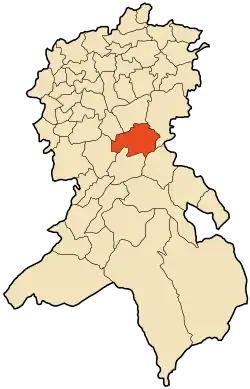 Localização da cidade dentro da província de Sidi Bel Abbès