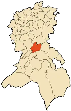 Localização da cidade dentro da província de Sidi Bel Abbès