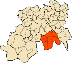 Localização do distrito dentro da província de Médéa