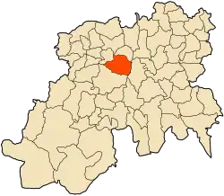 Localização da cidade dentro da província de Médéa