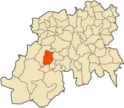 Localização da cidade dentro da província de Médéa