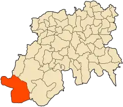 Localização da cidade dentro da província de Médéa