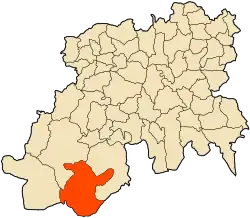 Localização da cidade dentro da província de Médéa