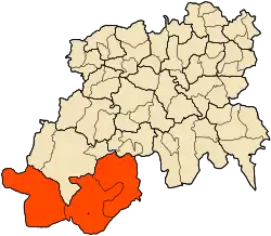 Localização do distrito dentro da província de Médéa