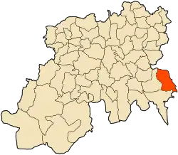 Localização da cidade dentro da província de Médéa