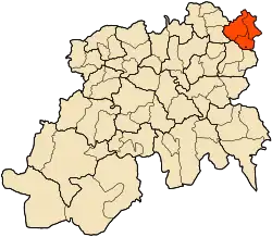 Localização do distrito dentro da província de Medea