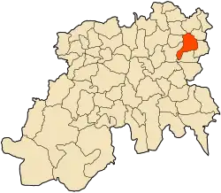 Localização da cidade dentro da província de Médéa