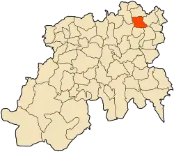 Localização da cidade dentro da província de Médéa