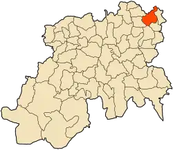 Localização da cidade dentro da província de Médéa