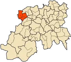 Localização do distrito dentro da província de Médéa