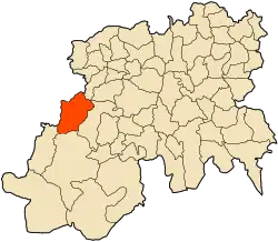 Localização da cidade dentro da província de Médéa