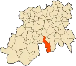 Localização da cidade dentro da província de Médéa