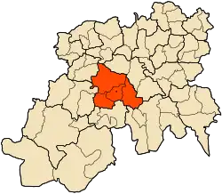 Localização do distrito dentro da província de Médéa