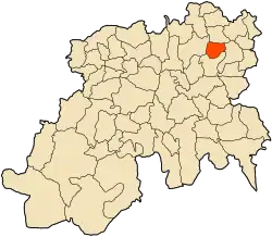 Localização da cidade dentro da província de Médéa