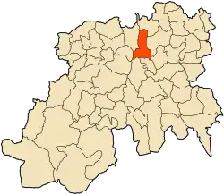 Localização da cidade dentro da província de Médéa