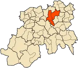 Localização do distrito dentro da província de Médéa