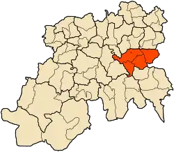 Localização do distrito dentro da província de Médéa