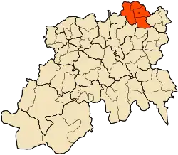 Localização do distrito dentro da província de Médéa