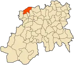 Localização da cidade dentro da província de Médéa