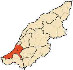 Localização do distrito dentro da província de Mostaganem