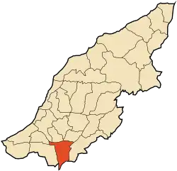 Localização da cidade dentro da província de Mostaganem