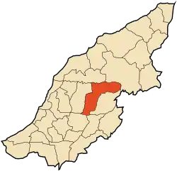Localização da cidade dentro da província de Mostaganem