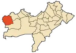 Localização da cidade dentro da província de Orã