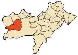 Localização da cidade dentro da província de Orã