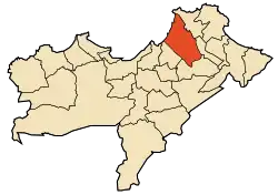 Localização da cidade dentro da província de Orã