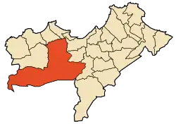 Localização da cidade dentro da província de Orã